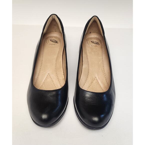 Nature Women's Black Leather Wedge Heel Shoes Size 8M - Picture 8 of 11